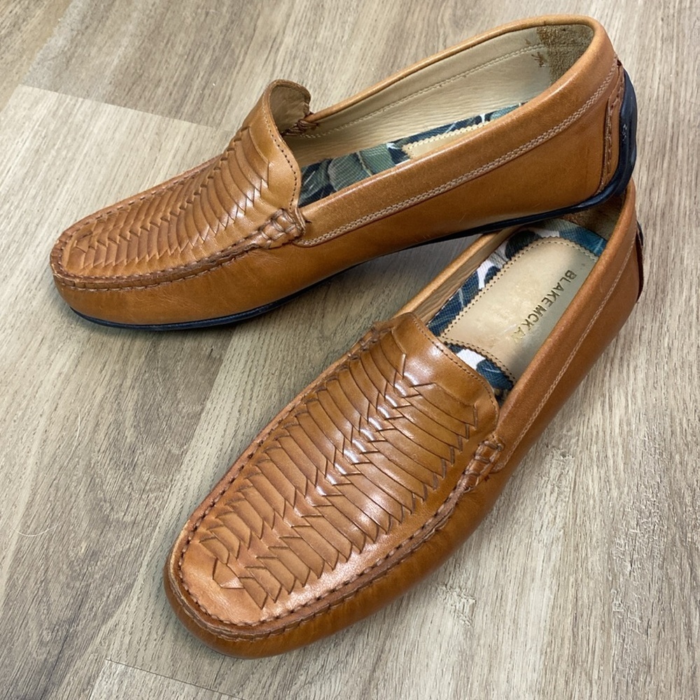 Blake Mckay Quinton Woven Driver Leather Slip on loafers size 8